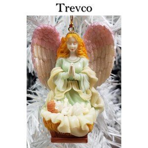 Trevco Praying Angel Manger Baby Jesus Christmas Ornament🎄